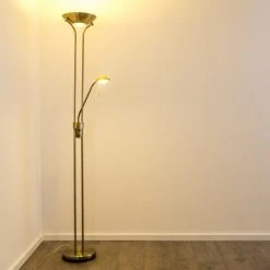 Hofstein Rom Deckenfluter LED Altmessing, 2-flammig -LED Leuchten Verkäufe 2022 rom deckenfluter 8505 9