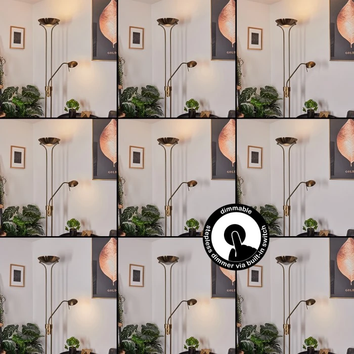 Hofstein Rom Deckenfluter LED Messing, 2-flammig 2 Hofstein Rom Deckenfluter LED Messing, 2-flammig – Bild 2