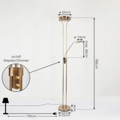 Hofstein Rom Deckenfluter LED Messing, 2-flammig 13 Hofstein Rom Deckenfluter LED Messing, 2-flammig -LED Leuchten Verkäufe 2022 rom deckenfluter h3551868 3