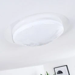 Hofstein Rosenga Deckenleuchte LED Weiß, 1-flammig, Fernbedienung -LED Leuchten Verkäufe 2022 rosenga deckenleuchte h3383506 12