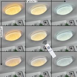 Hofstein Rosenga Deckenleuchte LED Weiß, 1-flammig, Fernbedienung -LED Leuchten Verkäufe 2022 rosenga deckenleuchte h3383506 2