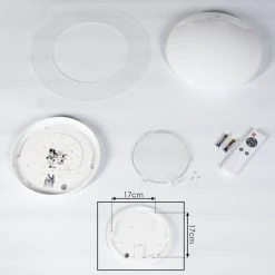 Hofstein Rosenga Deckenleuchte LED Weiß, 1-flammig, Fernbedienung -LED Leuchten Verkäufe 2022 rosenga deckenleuchte h3383506 3