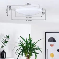 Hofstein Rosenga Deckenleuchte LED Weiß, 1-flammig, Fernbedienung -LED Leuchten Verkäufe 2022 rosenga deckenleuchte h3383506 7