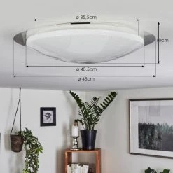 Hofstein Rosenga Deckenleuchte LED Weiß, 1-flammig, Fernbedienung -LED Leuchten Verkäufe 2022 rosenga deckenleuchte h3391495 3