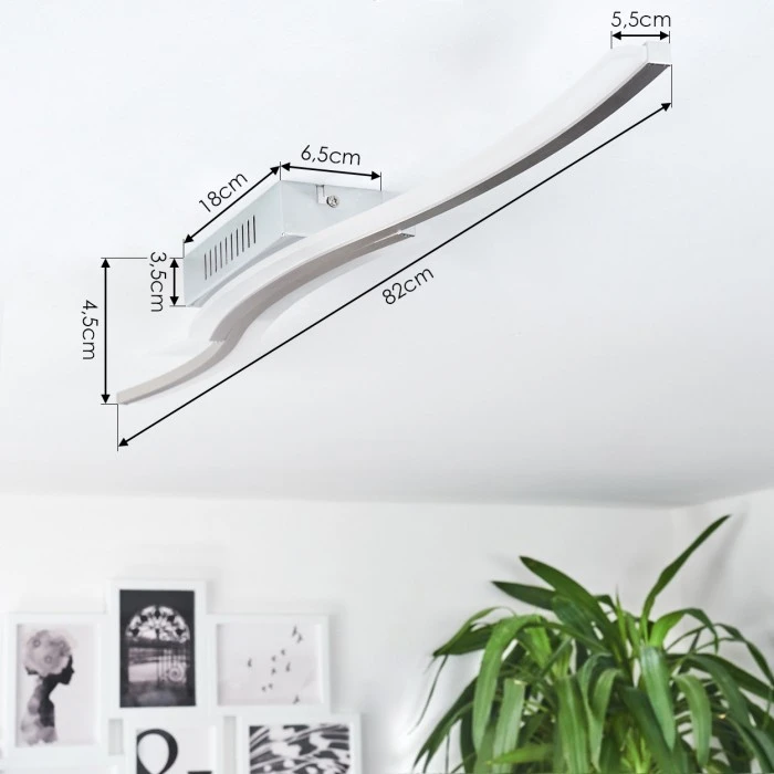 Hofstein Rosselo Deckenleuchte LED Nickel-Matt, 1-flammig 4 Hofstein Rosselo Deckenleuchte LED Nickel-Matt, 1-flammig – Bild 4