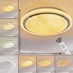 Hofstein Rufi Deckenleuchte LED Weiß, 1-flammig, Fernbedienung