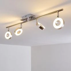 Hofstein Russell Deckenspot LED Nickel-Matt, Chrom, 4-flammig -LED Leuchten Verkäufe 2022 russell deckenspot h3009925 16