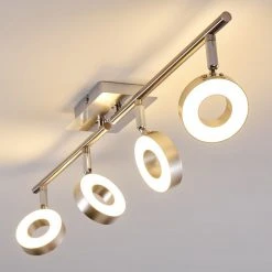 Hofstein Russell Deckenspot LED Nickel-Matt, Chrom, 4-flammig -LED Leuchten Verkäufe 2022 russell deckenspot h3009925 3