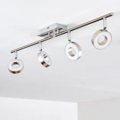 Hofstein Russell Deckenspot LED Nickel-Matt, Chrom, 4-flammig -LED Leuchten Verkäufe 2022 russell deckenspot h3009925 4