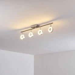 Hofstein Russell Deckenspot LED Nickel-Matt, Chrom, 4-flammig -LED Leuchten Verkäufe 2022 russell deckenspot h3009925 9