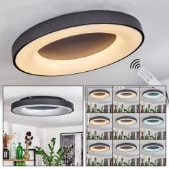 Hofstein Sachseln Deckenleuchte LED Schwarz, 1-flammig, Fernbedienung