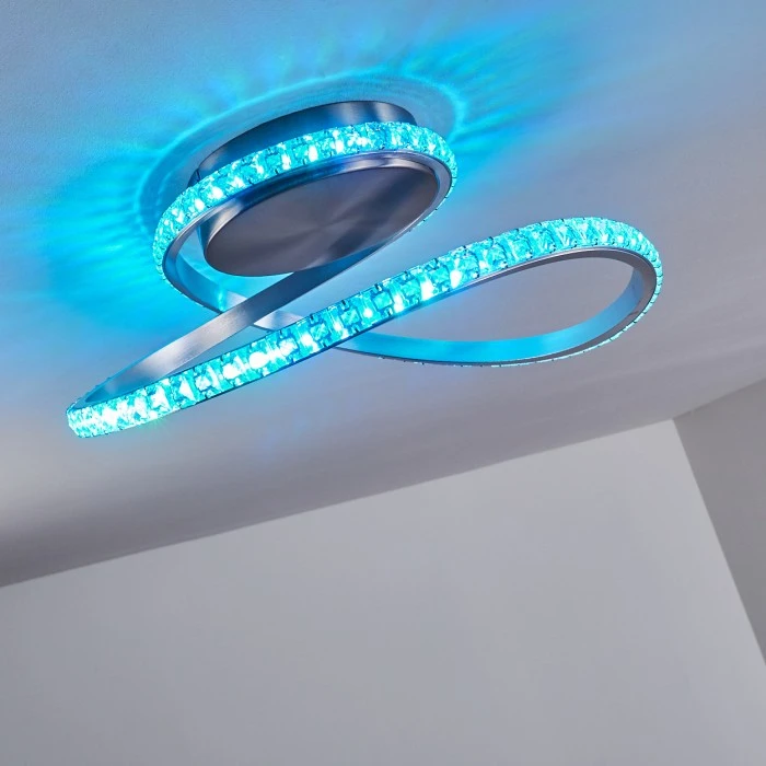 Hofstein Saginaw Deckenleuchte LED Nickel-Matt, 1-flammig, Fernbedienung, Farbwechsler 19 Hofstein Saginaw Deckenleuchte LED Nickel-Matt, 1-flammig, Fernbedienung, Farbwechsler – Bild 19