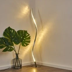 Hofstein Saginaw Stehleuchte LED Nickel-Matt, 1-flammig, Fernbedienung, Farbwechsler -LED Leuchten Verkäufe 2022 saginaw stehleuchte h3311066 2