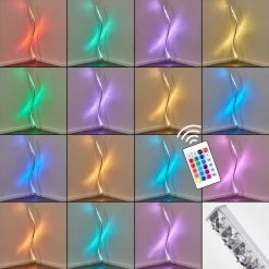 Hofstein Saginaw Stehleuchte LED Nickel-Matt, 1-flammig, Fernbedienung, Farbwechsler -LED Leuchten Verkäufe 2022 saginaw stehleuchte h3311066 3