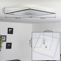Hofstein Salmi Deckenleuchte LED Schwarz, Weiß, 1-flammig -LED Leuchten Verkäufe 2022 salmi deckenleuchte h3393871 3