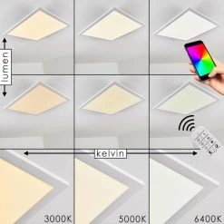Hofstein Salmi Deckenpanel LED Aluminium, Weiß, 1-flammig, Fernbedienung 24 Hofstein Salmi Deckenpanel LED Aluminium, Weiß, 1-flammig, Fernbedienung -LED Leuchten Verkäufe 2022 salmi deckenpanel h3311998 4