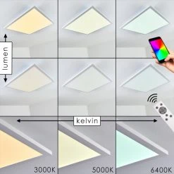 Hofstein Salmi Deckenpanel LED Weiß, 1-flammig, Fernbedienung, Farbwechsler 27 Hofstein Salmi Deckenpanel LED Weiß, 1-flammig, Fernbedienung, Farbwechsler -LED Leuchten Verkäufe 2022 salmi deckenpanel h3312032 6