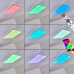 Hofstein Salmi Deckenpanel LED Weiß, 1-flammig, Fernbedienung, Farbwechsler -LED Leuchten Verkäufe 2022 salmi deckenpanel h3325452 10