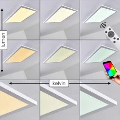 Hofstein Salmi Deckenpanel LED Weiß, 1-flammig, Fernbedienung, Farbwechsler -LED Leuchten Verkäufe 2022 salmi deckenpanel h3325452 5