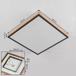 Hofstein Salmi Deckenpanel LED Schwarz, Weiß, Holzoptik, 1-flammig -LED Leuchten Verkäufe 2022 salmi deckenpanel h3436837 3