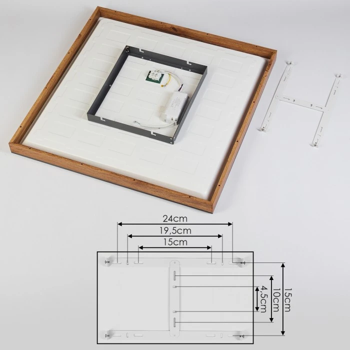 Hofstein Salmi Deckenpanel LED Schwarz, Weiß, Holzoptik, 1-flammig 5 Hofstein Salmi Deckenpanel LED Schwarz, Weiß, Holzoptik, 1-flammig – Bild 5