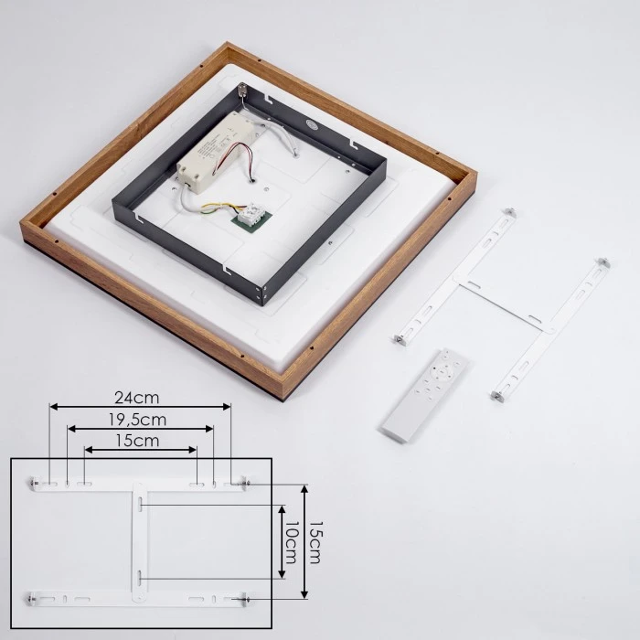 Hofstein Salmi Deckenpanel LED Schwarz, Braun, Holzoptik, 1-flammig, Fernbedienung 5 Hofstein Salmi Deckenpanel LED Schwarz, Braun, Holzoptik, 1-flammig, Fernbedienung – Bild 5