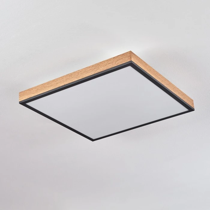Hofstein Salmi Deckenpanel LED Schwarz, Braun, Holzoptik, 1-flammig, Fernbedienung 8 Hofstein Salmi Deckenpanel LED Schwarz, Braun, Holzoptik, 1-flammig, Fernbedienung – Bild 8