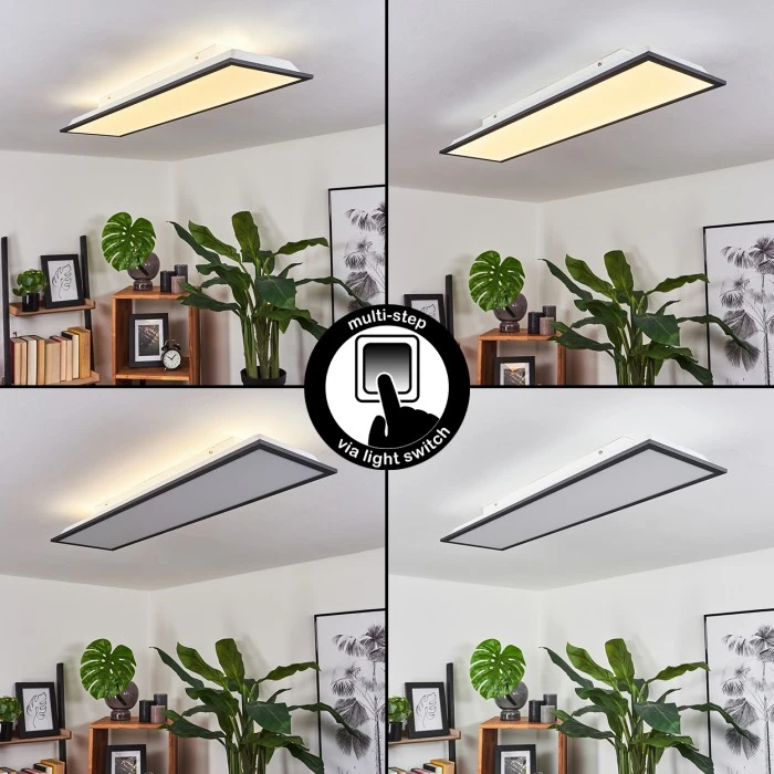 Hofstein Salmi Deckenpanel LED Schwarz, Weiß, 1-flammig 2 Hofstein Salmi Deckenpanel LED Schwarz, Weiß, 1-flammig – Bild 2