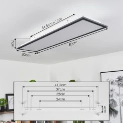 Hofstein Salmi Deckenpanel LED Schwarz, Weiß, 1-flammig 15 Hofstein Salmi Deckenpanel LED Schwarz, Weiß, 1-flammig -LED Leuchten Verkäufe 2022 salmi deckenpanel h3458372 3