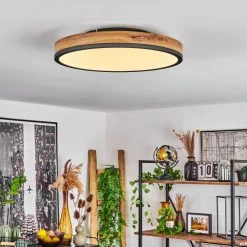 Hofstein Salmi Deckenpanel LED Anthrazit, Braun, Holzoptik, 1-flammig -LED Leuchten Verkäufe 2022 salmi deckenpanel h3551493 10