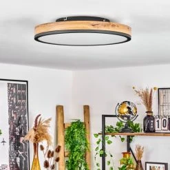 Hofstein Salmi Deckenpanel LED Anthrazit, Braun, Holzoptik, 1-flammig -LED Leuchten Verkäufe 2022 salmi deckenpanel h3551493 9