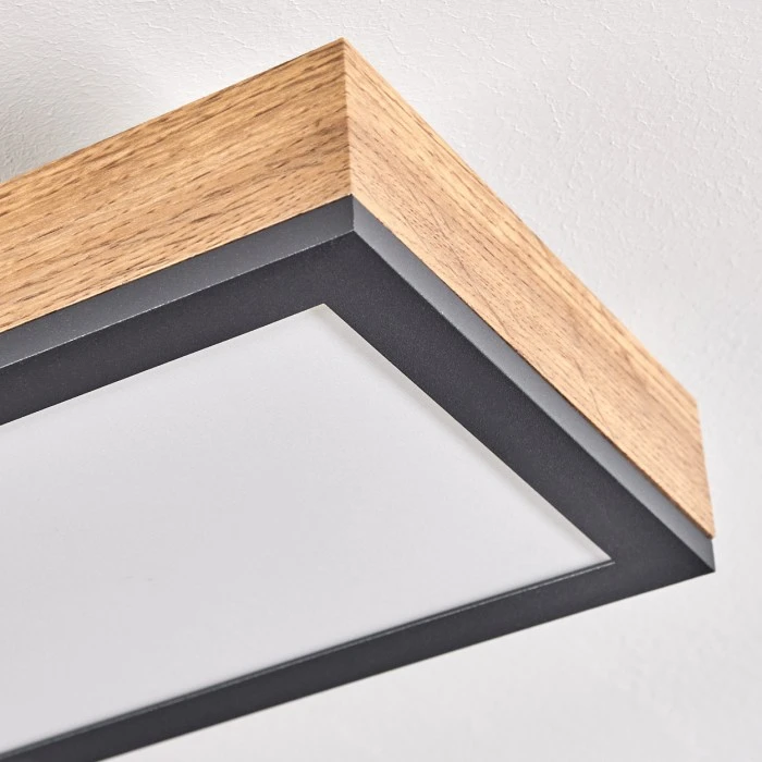 Hofstein Salmi Deckenpanel LED Schwarz, Weiß, Holzoptik, 1-flammig 3 Hofstein Salmi Deckenpanel LED Schwarz, Weiß, Holzoptik, 1-flammig – Bild 3