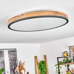 Hofstein Salmi Deckenpanel LED Schwarz, Anthrazit, Braun, Holzoptik, 1-flammig, Fernbedienung -LED Leuchten Verkäufe 2022 salmi deckenpanel h3581940 4