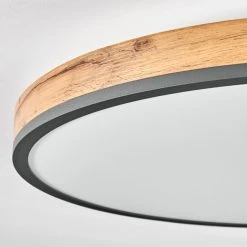 Hofstein Salmi Deckenpanel LED Schwarz, Anthrazit, Braun, Holzoptik, 1-flammig, Fernbedienung -LED Leuchten Verkäufe 2022 salmi deckenpanel h3581940 5