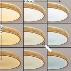 Hofstein Samaira Deckenleuchte LED Naturfarben, 1-flammig, Fernbedienung -LED Leuchten Verkäufe 2022 samaira deckenleuchte h3580288 6