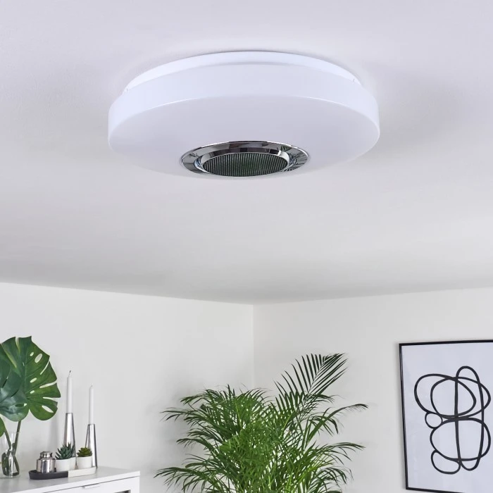 Hofstein Sambani Deckenleuchte LED Chrom, Weiß, 1-flammig, Fernbedienung, Farbwechsler 10 Hofstein Sambani Deckenleuchte LED Chrom, Weiß, 1-flammig, Fernbedienung, Farbwechsler – Bild 10