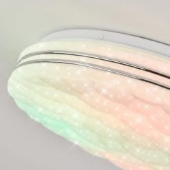 Hofstein Savardeix Deckenleuchte LED Chrom, Weiß, 1-flammig, Fernbedienung, Farbwechsler -LED Leuchten Verkäufe 2022 savardeix deckenleuchte h3654453 10