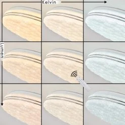 Hofstein Savardeix Deckenleuchte LED Chrom, Weiß, 1-flammig, Fernbedienung, Farbwechsler -LED Leuchten Verkäufe 2022 savardeix deckenleuchte h3654453 2
