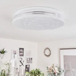 Hofstein Savardeix Deckenleuchte LED Chrom, Weiß, 1-flammig, Fernbedienung, Farbwechsler -LED Leuchten Verkäufe 2022 savardeix deckenleuchte h3654453 4