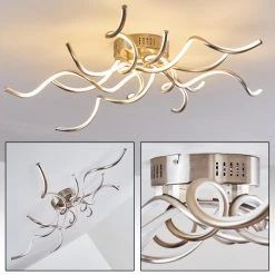 Hofstein Scugog Deckenleuchte LED Nickel-Matt, 6-flammig