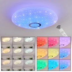 Hofstein Seabrook Deckenleuchte LED Weiß, Glitzereffekt, 2-flammig, Fernbedienung, Farbwechsler