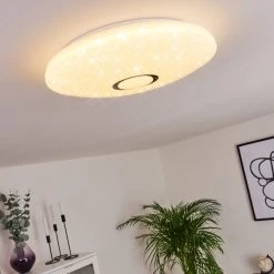 Hofstein Seabrook Deckenleuchte LED Wei&szlig;, Glitzereffekt, 2-flammig, Fernbedienung, Farbwechsler -LED Leuchten Verkäufe 2022 seabrook deckenleuchte h3419014 10