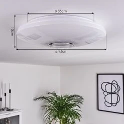 Hofstein Seabrook Deckenleuchte LED Wei&szlig;, Glitzereffekt, 2-flammig, Fernbedienung, Farbwechsler -LED Leuchten Verkäufe 2022 seabrook deckenleuchte h3419014 3