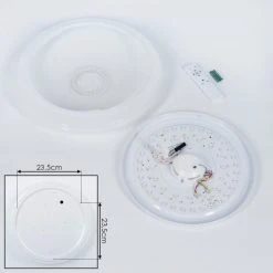 Hofstein Seabrook Deckenleuchte LED Wei&szlig;, Glitzereffekt, 2-flammig, Fernbedienung, Farbwechsler -LED Leuchten Verkäufe 2022 seabrook deckenleuchte h3419014 4