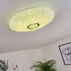 Hofstein Seabrook Deckenleuchte LED Wei&szlig;, Glitzereffekt, 2-flammig, Fernbedienung, Farbwechsler -LED Leuchten Verkäufe 2022 seabrook deckenleuchte h3419014 8