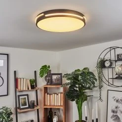 Hofstein Seewen Deckenleuchte LED Schwarz, Weiß, 1-flammig, Fernbedienung -LED Leuchten Verkäufe 2022 seewen deckenleuchte h3550250 6