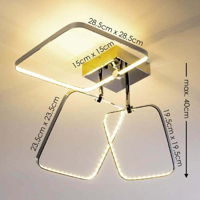 Hofstein Sepino Deckenleuchte LED Chrom, 1-flammig 2 Hofstein Sepino Deckenleuchte LED Chrom, 1-flammig – Bild 2