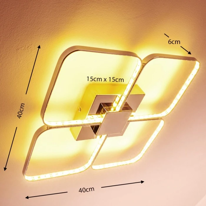Hofstein Sepino Deckenleuchte LED Chrom, 1-flammig 2 Hofstein Sepino Deckenleuchte LED Chrom, 1-flammig – Bild 2