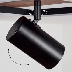 Hofstein Sequeira Deckenleuchte LED Schwarz, Holz hell, Holzoptik, 2-flammig -LED Leuchten Verkäufe 2022 sequeira deckenleuchte h3584767 5