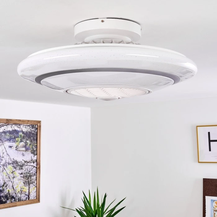 Hofstein Sitges Deckenventilator LED Weiß, 1-flammig, Fernbedienung 17 Hofstein Sitges Deckenventilator LED Weiß, 1-flammig, Fernbedienung – Bild 17